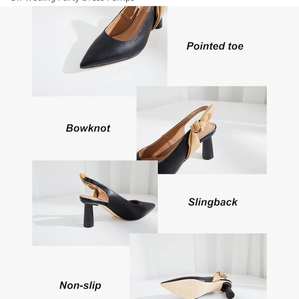 Sling back bowknot pointed toe pump size 9 NWT - Picture 5 of 5